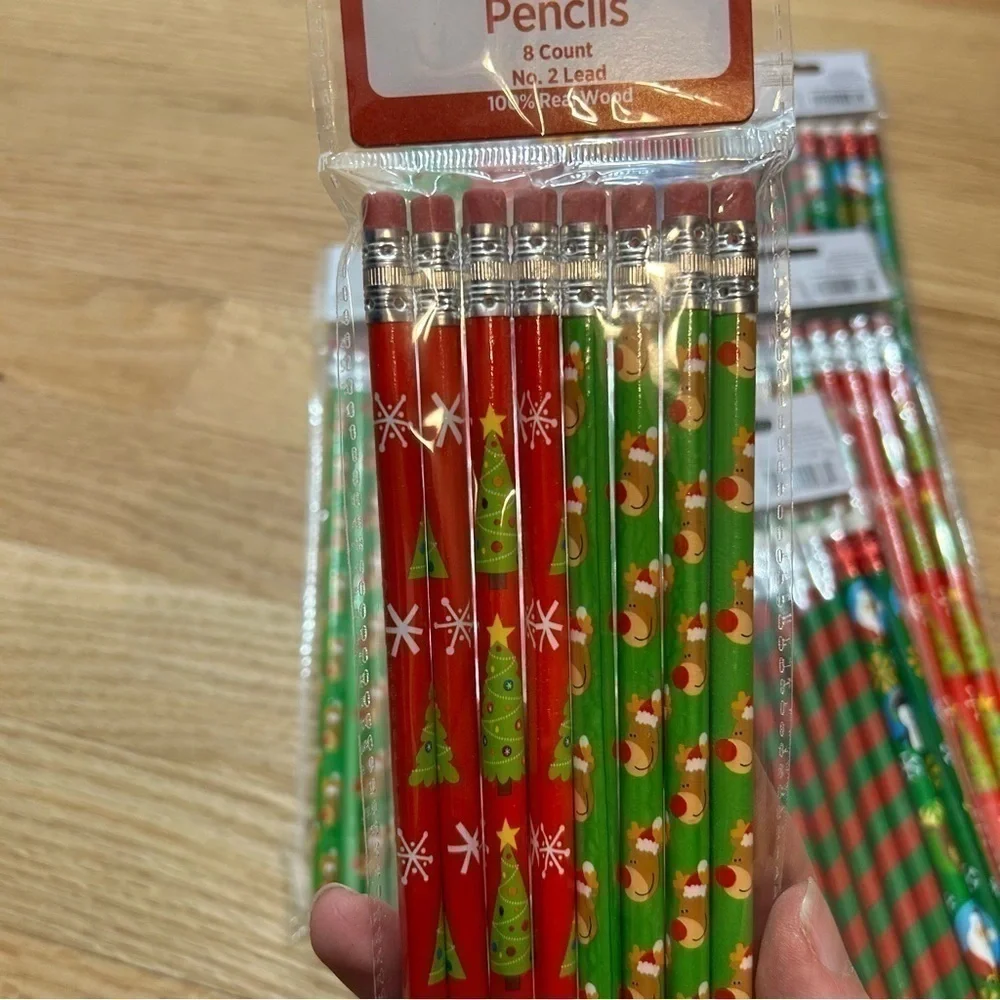Wood Pencil Bundle 64 in Total NEW Holiday Christmas Class Gift Teacher Stocking